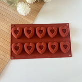 10-Piece Heart Silicone Chocolate Mold